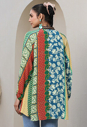 Digital Printed Crepe Top in Multicolor