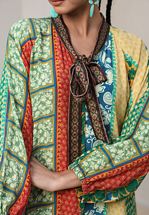 Digital Printed Crepe Top in Multicolor