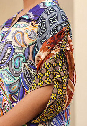 Digital Printed Crepe Top in Multicolor