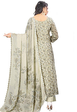 Digital Printed Georgette Pakistani Suit in Beige
