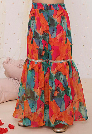 Digital Printed Georgette Pakistani Suit in Multicolor