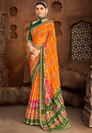 Trending Woven Zari Silk Orange Saree|SARV137671