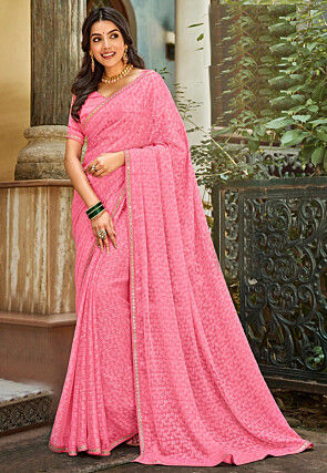 wedding pink saree blouse designs kerala | Heenastyle