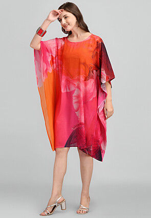 Digital Printed Georgette Kaftan in Multicolor