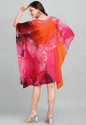 Digital Printed Georgette Kaftan in Multicolor