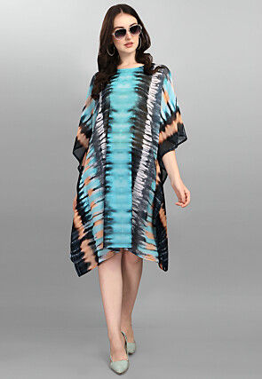 Digital Printed Georgette Kaftan in Multicolor