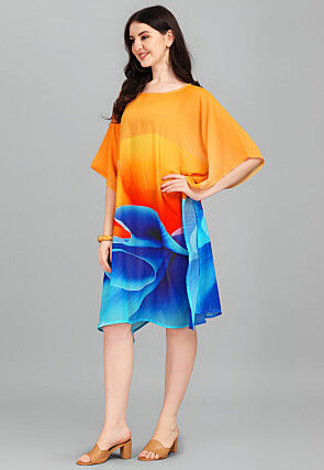 Digital Printed Georgette Kaftan in Multicolor