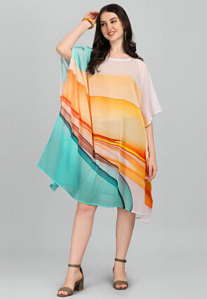 Digital Printed Georgette Kaftan in Multicolor