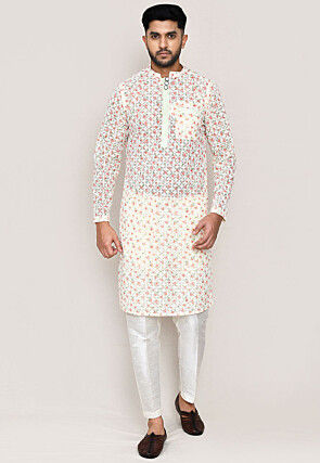 Digital Printed Georgette Kurta Set in Light Green