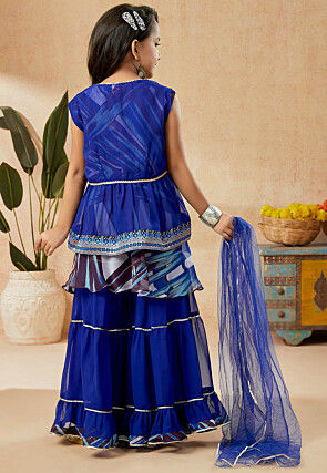 Digital Printed Georgette Pakistani Suit in Multicolor