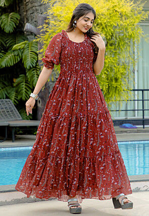 Page 3 Red Floral Print Indo Western Dresses Buy Indo Western Outfits for Women Online Utsav Fashion