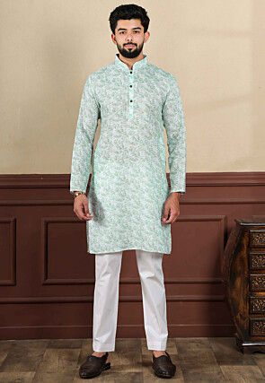 Lelan Kurta Pajama Striped Linen Kurta Pajama At ₹ 600/piece In