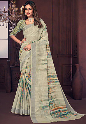 Buy Linen Jamdani Sarees Online in India | Loomfolks