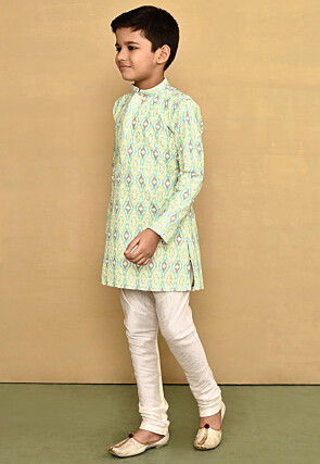 Digital Printed Lycra Kurta Set in Multicolor
