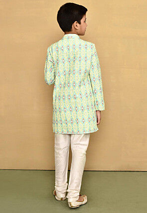 Digital Printed Lycra Kurta Set in Multicolor