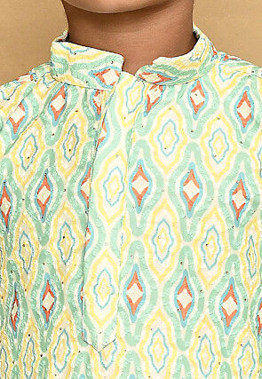 Digital Printed Lycra Kurta Set in Multicolor