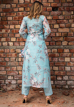 Digital Printed Modal Chanderi Pakistani Suit in Blue