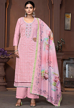 Digital Printed Modal Cotton Pakistani Suit in Peach