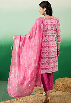 Digital Printed Modal Cotton Pakistani Suit in Pink