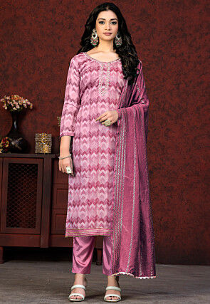 Digital Printed Modal Cotton Pakistani Suit in Purple