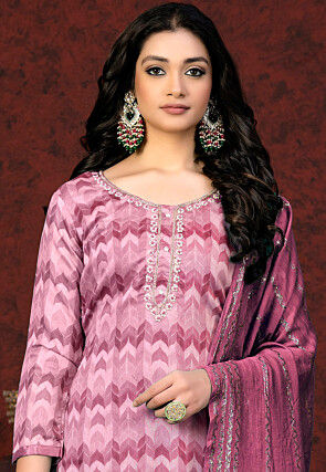 Digital Printed Modal Cotton Pakistani Suit in Purple