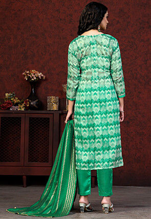 Digital Printed Modal Cotton Pakistani Suit in Teal Green