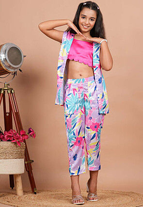 Digital Printed Modal Satin Co-Ord Set in Multicolor