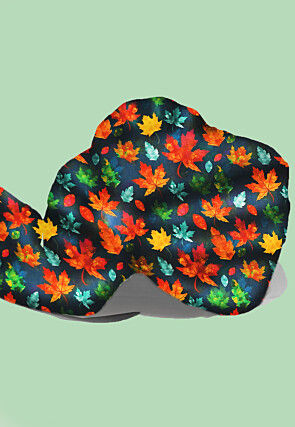 Digital Printed Modal Satin Kids Turban in Navy Blue