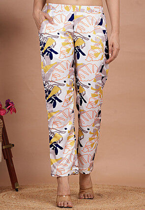 Digital Printed Modal Satin Pant in Multicolor