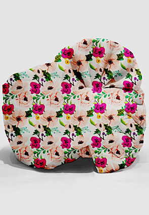 Digital Printed Modal Satin Unisex Turban in Peach