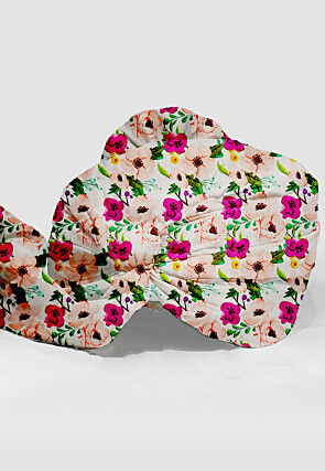 Digital Printed Modal Satin Unisex Turban in Peach