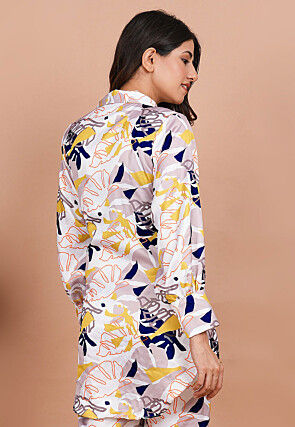 Digital Printed Modal Satin Wrap Top in Multicolor