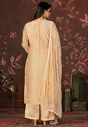 Digital Printed Modal Silk Pakistani Suit in Beige