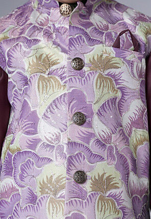 Digital Printed Muslin Silk Kurta Set in Wine