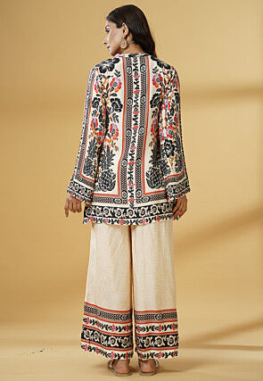 Digital Printed Muslin Silk Pakistani Suit in Multicolor