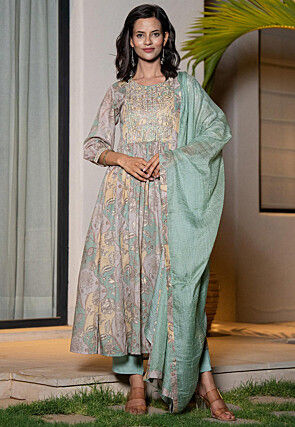 Grey punjabi suit design online