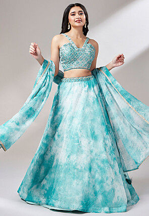New Stylish Designer Printed Silk Work Lehenga Choli Dupatta Bridal Dress  PC | eBay
