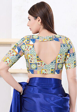 Digital Printed Polyester Blouse in Light Green