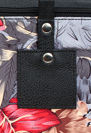 Digital Printed PU Rectangular Clutch Bag in Grey and Black