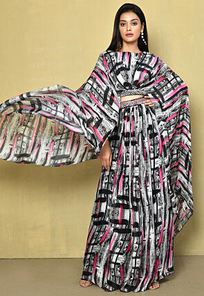 Digital Printed Pure Chinon Chiffon Co Ord Set in Multicolor