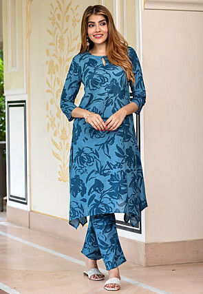 blue indo western dress for women Vintage 90's Victoria's Secret blue polka dot dress  Chelsea Thrift
