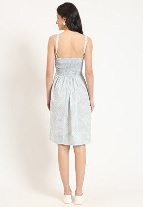 Digital Printed Pure Cotton Dress in Blue