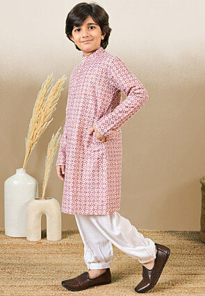 Digital Printed Pure Cotton Kurta Set in Pink