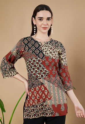 Digital Printed Pure Cotton Kurti in Multicolor