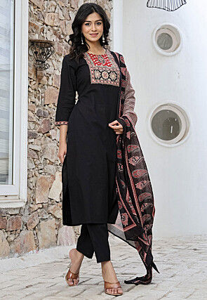 Black Pure Cotton Salwar Suit Pant