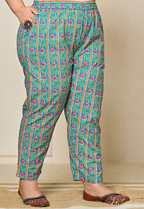 Digital Printed Pure Cotton Pakistani Suit in Blue