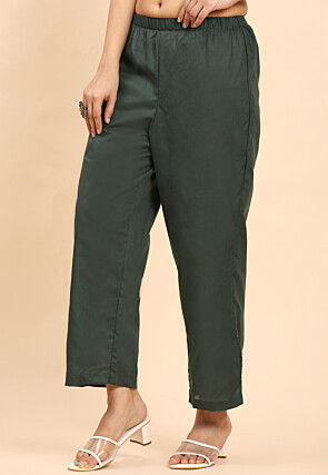 Digital Printed Pure Cotton Pakistani Suit in Dark Green