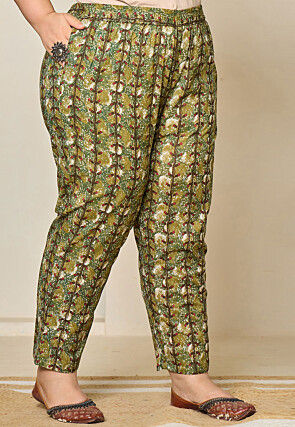 Digital Printed Pure Cotton Pakistani Suit in Green