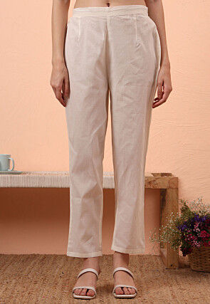 Digital Printed Pure Cotton Pakistani Suit in Off White