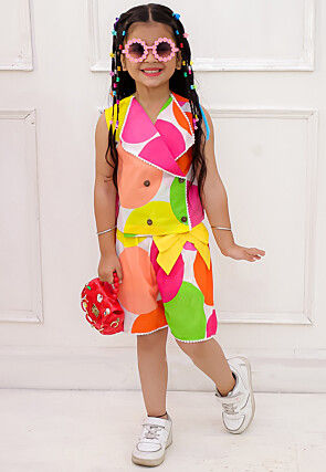 Digital Printed Pure Cotton Top Set in Multicolor